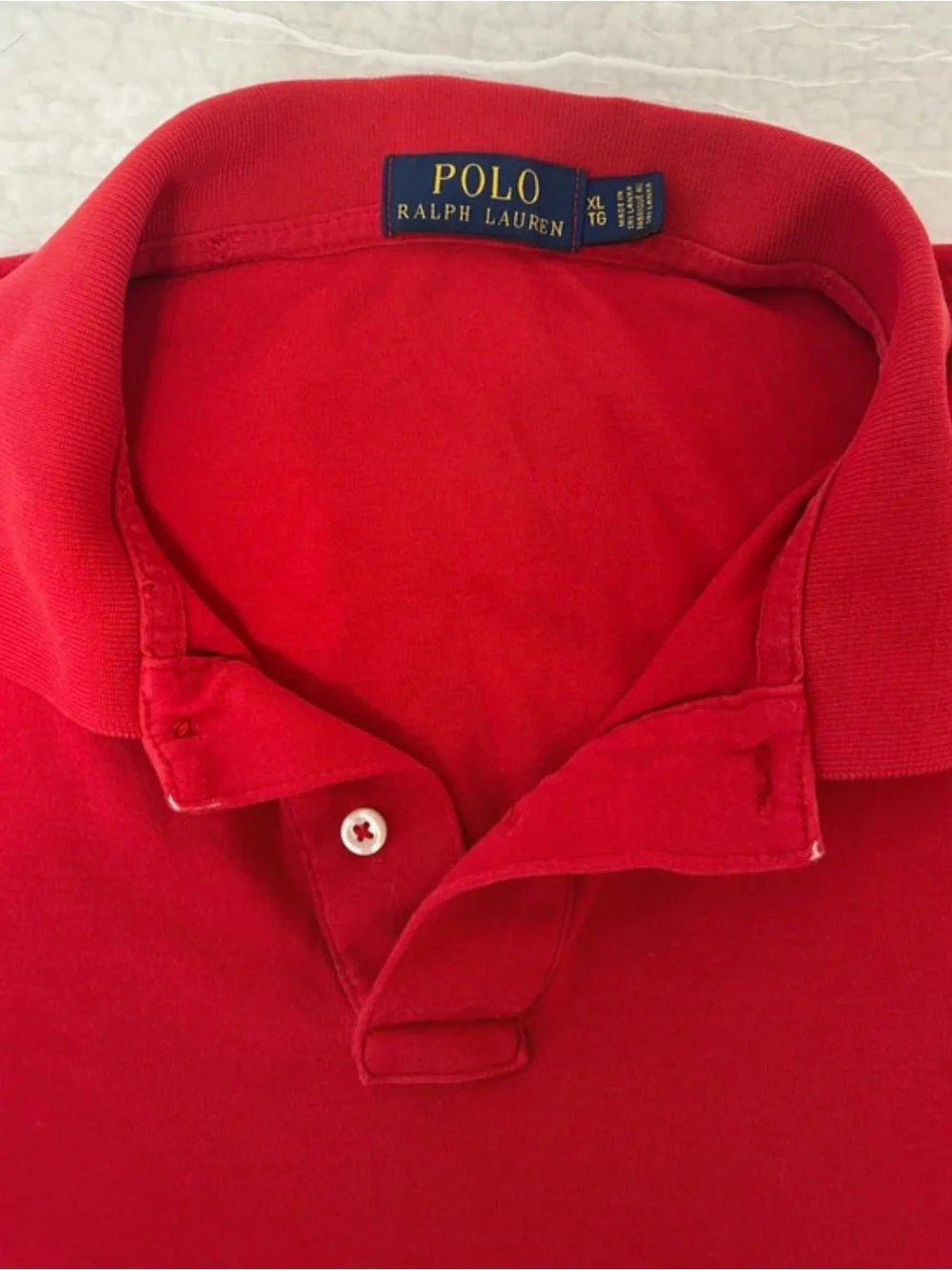 Polo by Ralph Lauren Red Men's Short-Sleeve Polo with Navy Pony